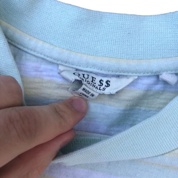 STRIPED Guess X ASAP Rocky T Shirt Small - Picture 3 of 5